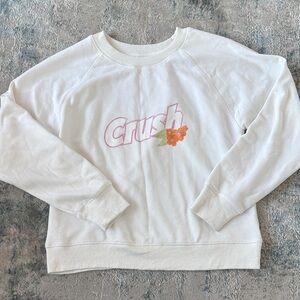 Youth White Sweatshirt with 'Crush' Graphic